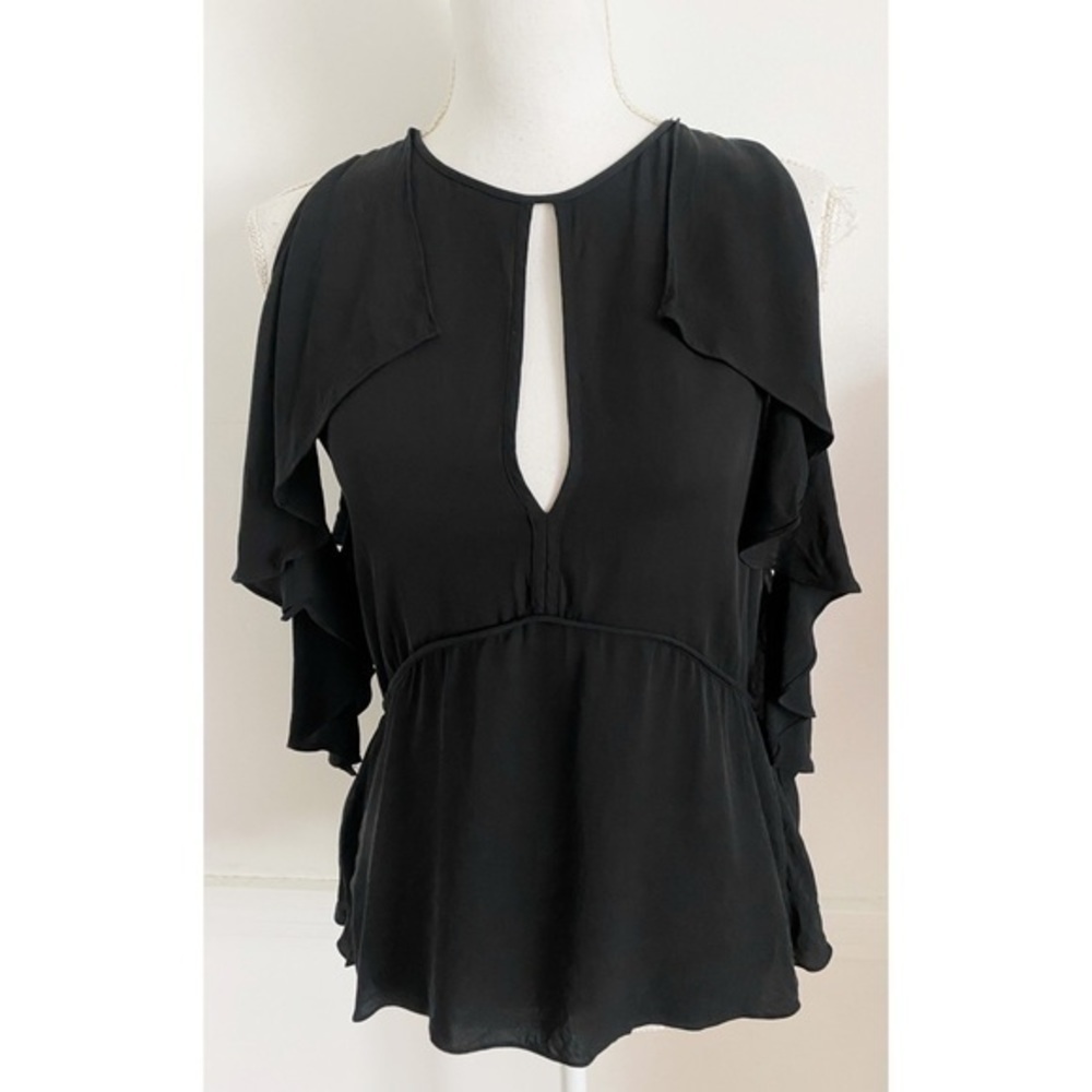 Theory • Desiraya B Off Shoulder Black Blouse